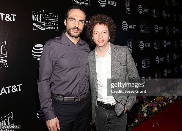 Producers Moises Zonana and Michel Franco attend the Mexican premiere of "600 Millas" during The 13th Annual Morelia International Film Festival on...