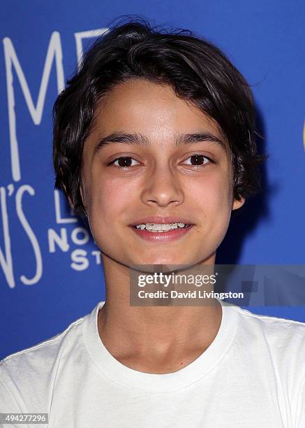 Actor Rio Mangini attends the Just Jared Fall Fun Day at a private residence on October 24, 2015 in Los Angeles, California.