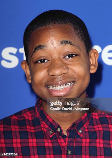 Actor Tylen Jacob Williams attends the Just Jared Fall Fun Day at a private residence on October 24, 2015 in Los Angeles, California.