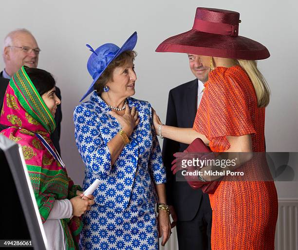 Malala Yousafzai, Princess Margriet of The Netherlands, Queen Maxima of The Netherlands attend the Four Freedoms award ceremony on May 24, 2014 in...