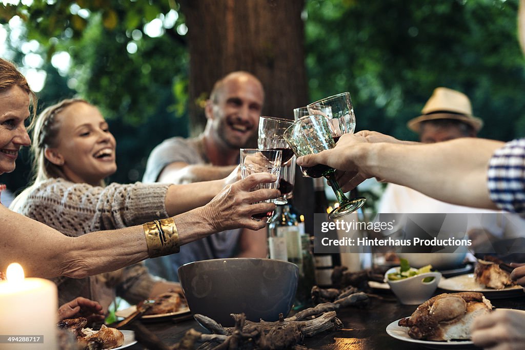 Family Celebrating Garden Party