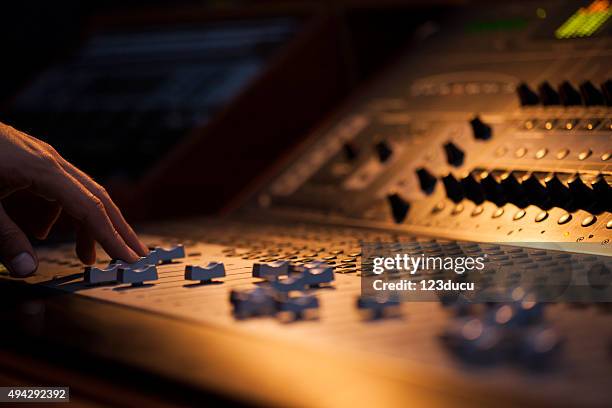 sound board macro - audio equipment stock pictures, royalty-free photos & images