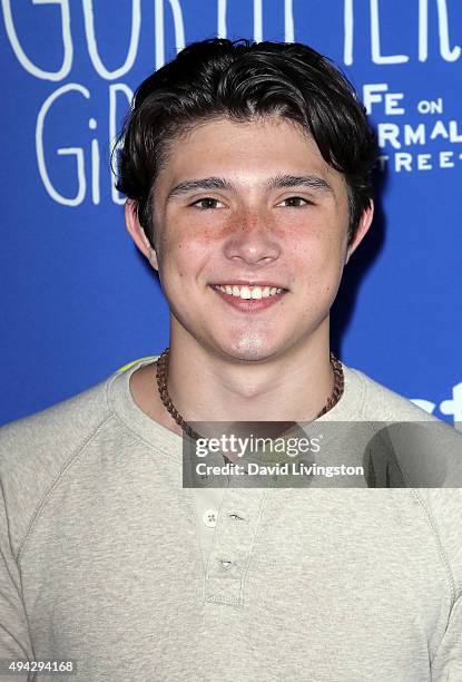 Actor Mateus Ward attends the Just Jared Fall Fun Day at a private residence on October 24, 2015 in Los Angeles, California.