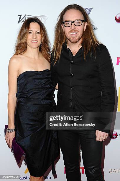 Composers Sarah Minchin and Tim Minchin attend the 4th Annual Australians in Film Awards Benefit Dinner and Gala at InterContinental Hotel on October...