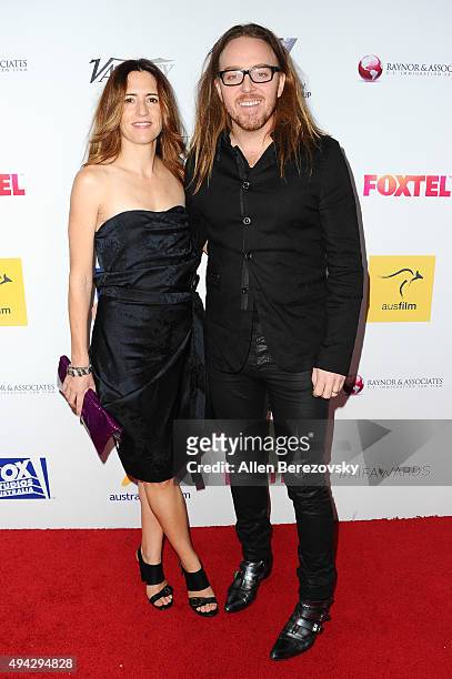 Composers Sarah Minchin and Tim Minchin attend the 4th Annual Australians in Film Awards Benefit Dinner and Gala at InterContinental Hotel on October...