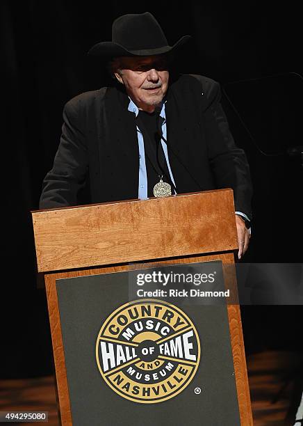 Singer/Songwriter Bobby Bare inducts Jim Ed Brown and The Browns at The Country Music Hall of Fame 2015 Medallion Ceremony at the Country Music Hall...