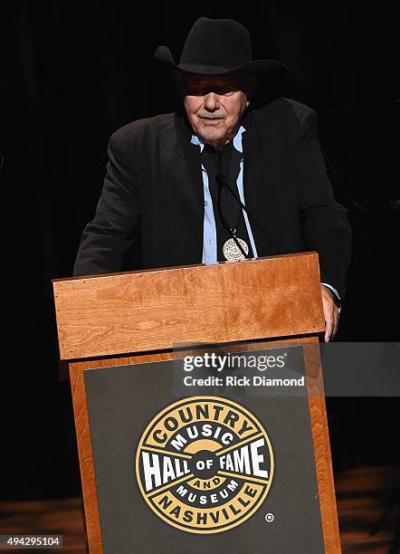 Singer/Songwriter Bobby Bare inducts Jim Ed Brown and The Browns at The Country Music Hall of Fame 2015 Medallion Ceremony at the Country Music Hall...