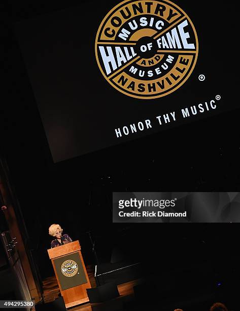 Singer/Songwriter Brenda Lee inducts Grady Martin into The Country Music hall of Fame during The Country Music Hall of Fame 2015 Medallion Ceremony...