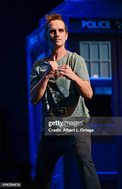 Actor Jason Mewes on stage at the 3rd Annual Geekie Awards held at Club Nokia on October 15, 2015 in Los Angeles, California.