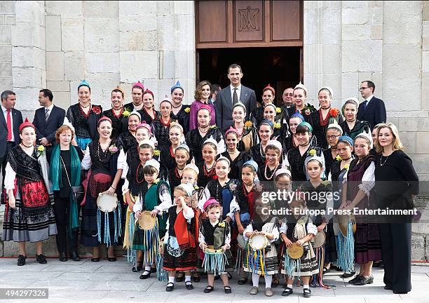 King Felipe of Spain and Queen Letizia of Spain visit 2015 Exemplary Town of Colombres on October 24, 2015 in Colombres, Spain. The village of...