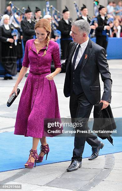 Juan Ramon Lucas and Sandra Ibarra attend Princesa de Asturias Awards 2015 on October 23, 2015 in Oviedo, Spain.