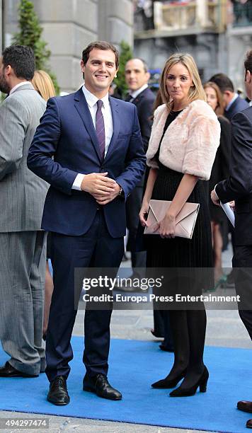 Albert Rivera and Beatriz Tajuelo attend Princesa de Asturias Awards 2015 on October 23, 2015 in Oviedo, Spain.