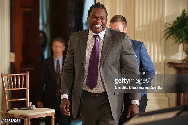 Former NFL linebacker with and three-time Pro Bowl player LaVar Arrington participates in a Healthy Kids & Safe Sports Concussion Summit in the East...
