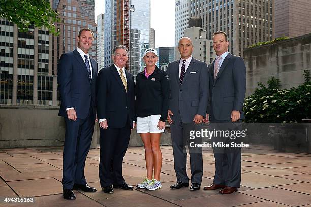 Mike Whan, Commissioner, LPGA Tour, John Veihmeyer, Chairman, KPMG, Stacy Lewis, LPGA Professional, Pete Bevacqua, CEO, PGA of America Mike McCarley,...