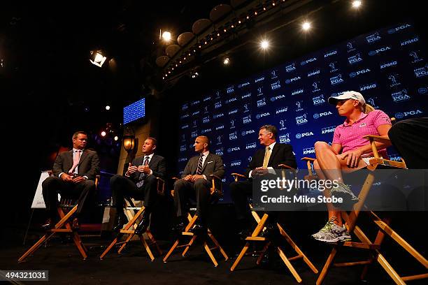 Mike McCarley, President, Golf Channel, Mike Whan, Commissioner, LPGA Tour, Pete Bevacqua, CEO, PGA of America, John Veihmeyer, Chairman, KPMG and...