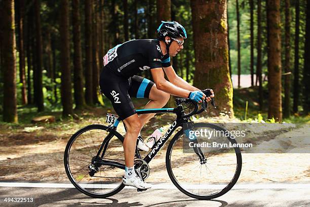 Philip Deignan of Ireland and Team SKY in action during the eighteenth stage of the 2014 Giro d'Italia, a 171km high mountain stage between Belluno...