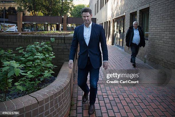 Former New Zealand cricketer Chris Cairns leaves Southwark Crown Court for lunch on October 26, 2015 in London, England. Mr Cairns is currently on...