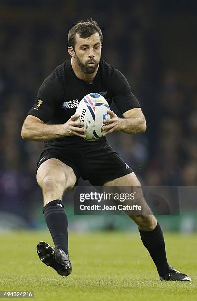 Conrad Smith of the New Zealand All Blacks in action during the 2015 Rugby World Cup Quarter Final match between New Zealand and France at the...