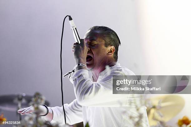 Mike Patton of Faith No More performs at 2015 Monster Energy Aftershock Festival at Gibson Ranch County Park on October 25, 2015 in Sacramento,...