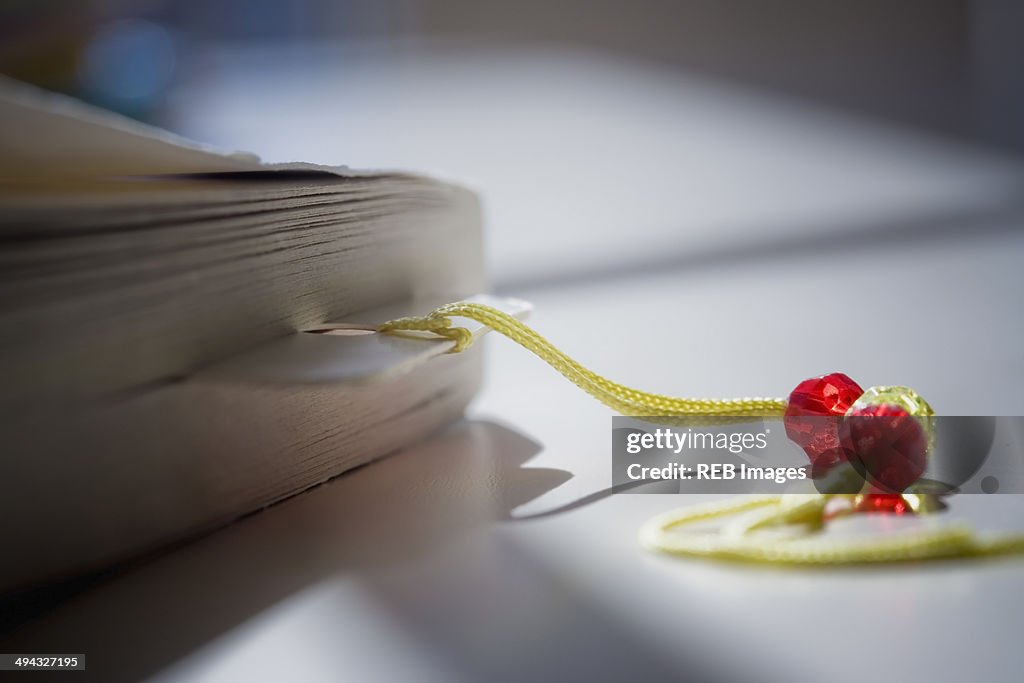 Close up of beaded bookmark