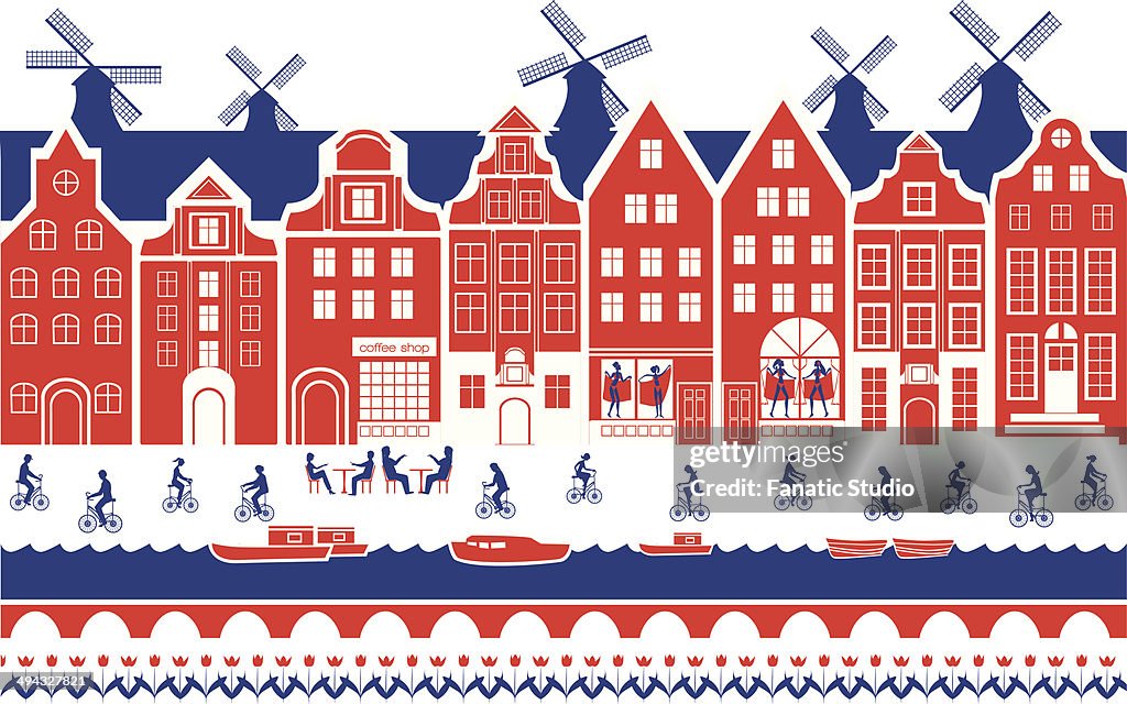 Buildings in a city, Amsterdam, Netherlands