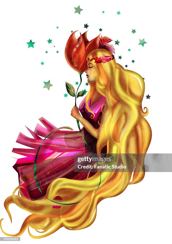 Illustration of Virgo zodiac sign