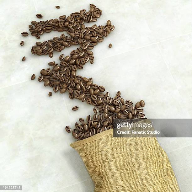 roasted coffee beans forming rupee sign - making coffee stock illustrations