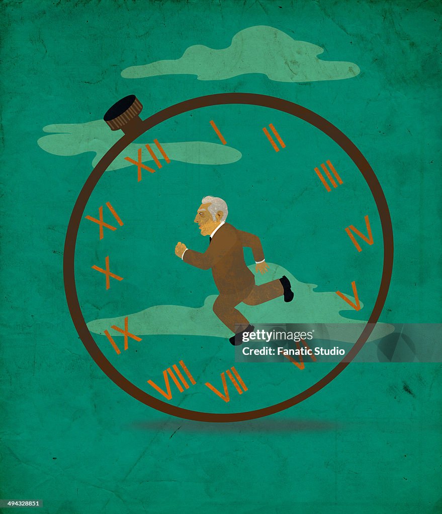 Illustration of senior businessman representing concept of retirement