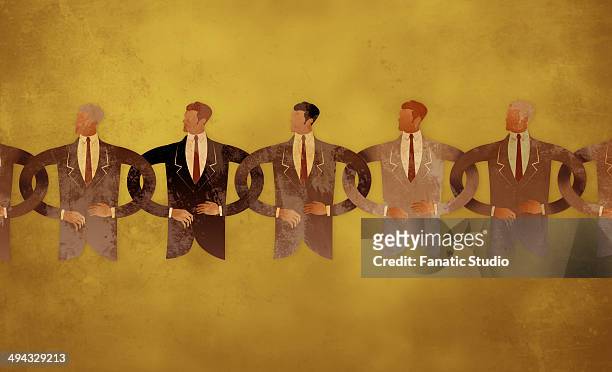 professionals with arm in arm depicting the concept of business chain - arm in arm stock illustrations