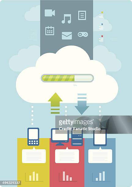 illustrative image of cloud computing - easy load stock illustrations