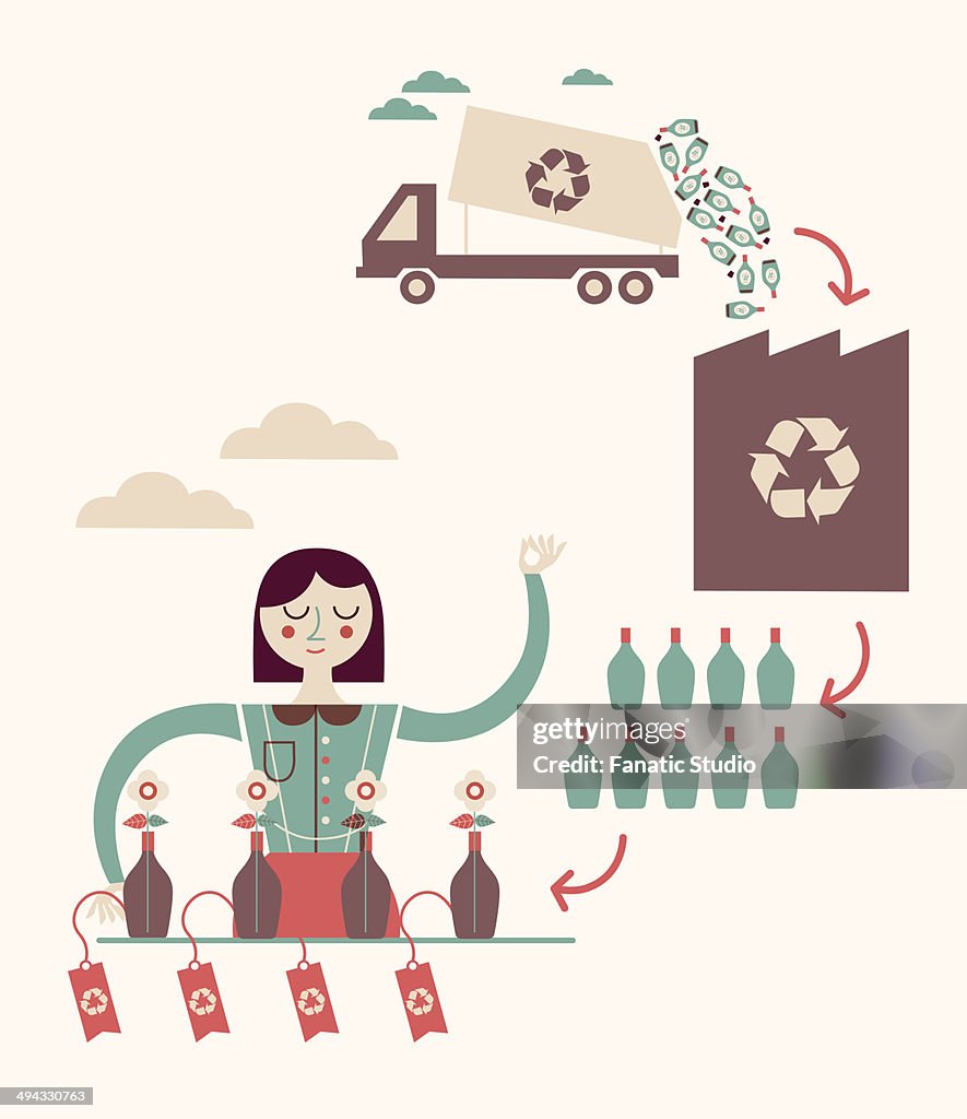 Illustration of recycling concept