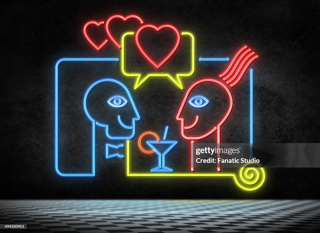 Illustrative image of couple enjoying in night club
