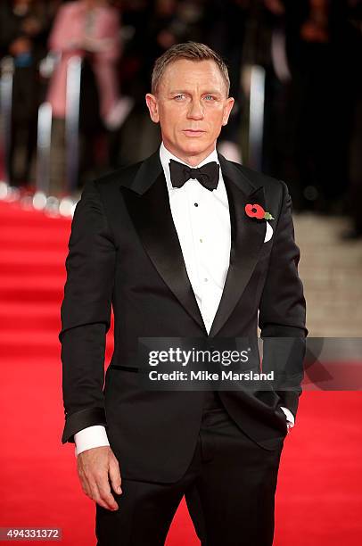 Daniel Craig attends the Royal Film Performance of "Spectre" at Royal Albert Hall on October 26, 2015 in London, England.