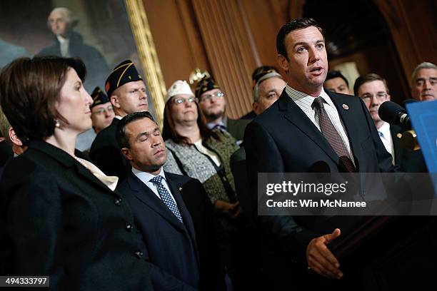 Rep. Duncan Hunter speaks during a news conference held by House Republicans on "Protecting America's Veterans" at the U.S. Capitol May 29, 2014 in...