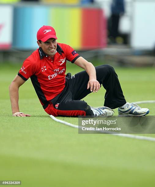 Calum MacLeod of Durham Jets after missing out on a catch on the boundary rope during The Natwest T20 Blast match between Durham Jets and Lancashire...