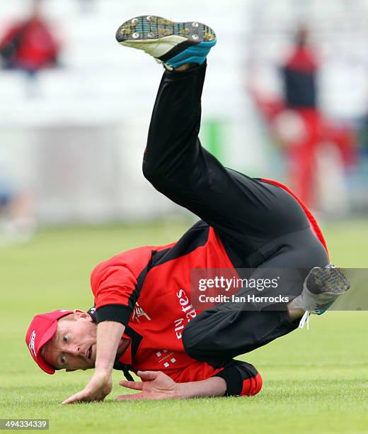 Paul Collingwood of Durham during The Natwest T20 Blast match between Durham Jets and Lancashire Lightning at The Emirates Durham ICG on May 29, 2014...