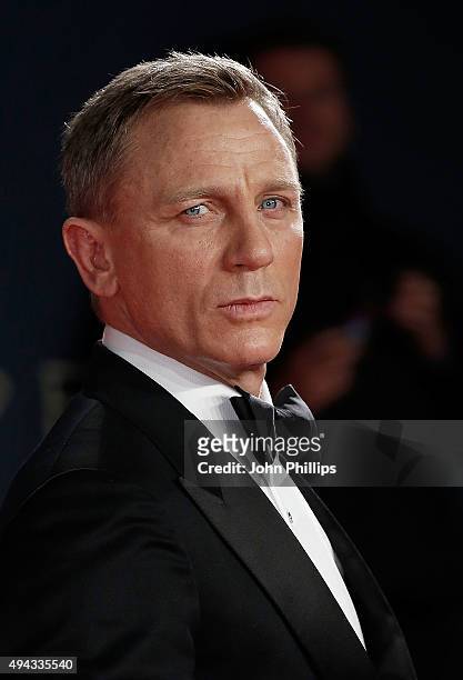 Daniel Craig attends the Royal Film Performance of "Spectre"at Royal Albert Hall on October 26, 2015 in London, England.