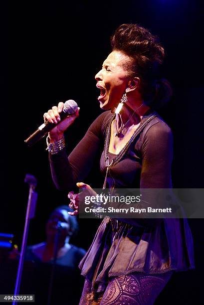 October 10, 2015: Musician Nona Hendryx performs on stage during the Palm Springs Women's Jazz Festival on October 10, 2015. .