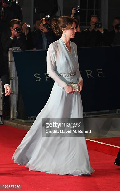 Catherine, Duchess of Cambridge, attends the Royal World Premiere of "Spectre" at Royal Albert Hall on October 26, 2015 in London, England.