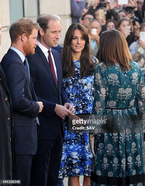 The Duke and Duchess of Cambridge and Prince Harry attend a BAFTA Childrens Charity screening of Shaun The Sheep on October 26, 2015 in London,...