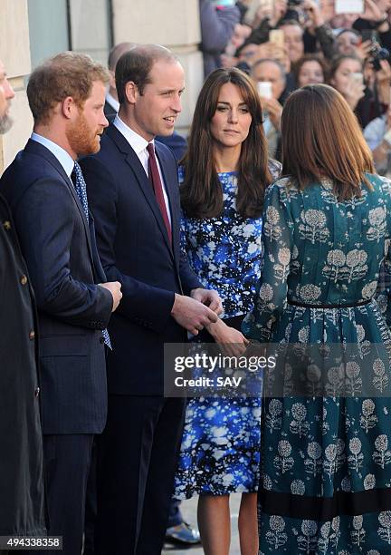 The Duke and Duchess of Cambridge and Prince Harry attend a BAFTA Childrens Charity screening of Shaun The Sheep on October 26, 2015 in London,...