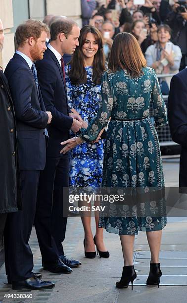 The Duke and Duchess of Cambridge and Prince Harry attend a BAFTA Childrens Charity screening of Shaun The Sheep on October 26, 2015 in London,...