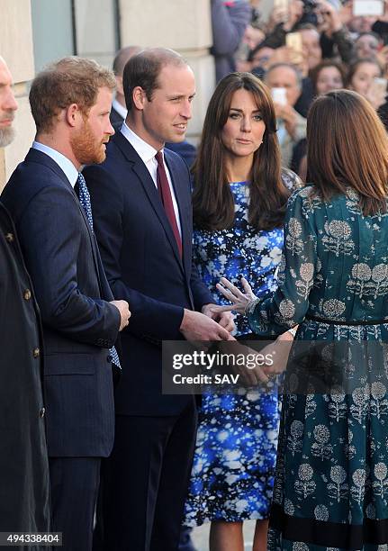 The Duke and Duchess of Cambridge and Prince Harry attend a BAFTA Childrens Charity screening of Shaun The Sheep on October 26, 2015 in London,...