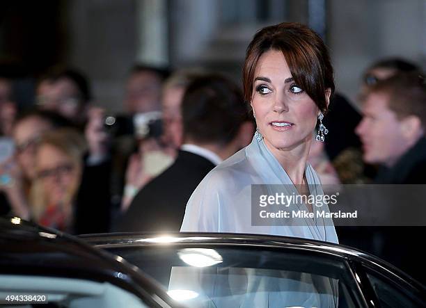 Catherine, Duchess of Cambridge attends the Royal Film Performance of "Spectre" at Royal Albert Hall on October 26, 2015 in London, England.