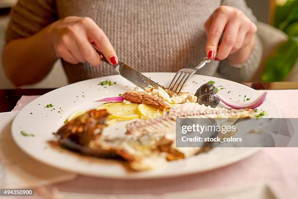 healthy eating - fish stockfoto's en -beelden