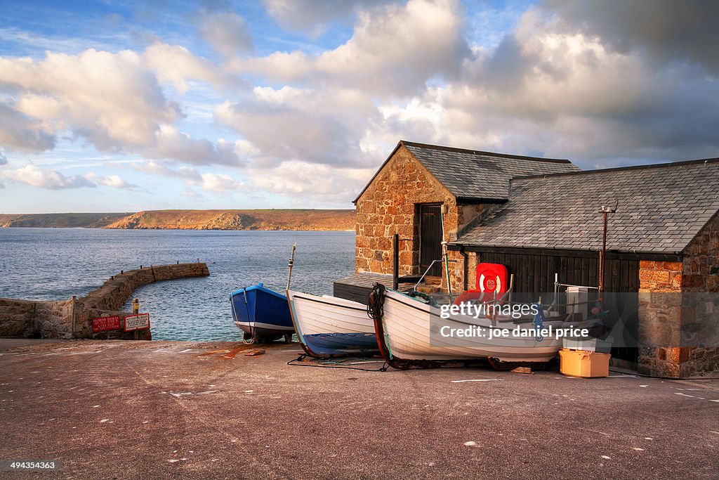 Boats and Pier at Sennen Cove