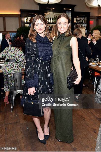 Emily Mortimer and Olivia Wilde attend Through Her Lens: The Tribeca Chanel Women's Filmmaker Program luncheon at Locanda Verde on October 26, 2015...