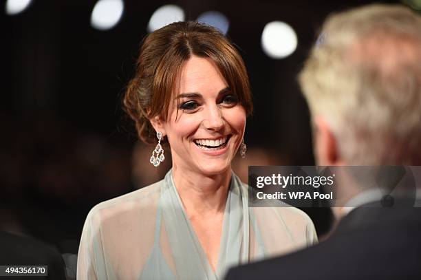 Catherine, Duchess of Cambridge attends The Cinema and Television Benevolent Fund's Royal Film Performance 2015 of the 24th James Bond Adventure,...