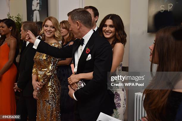 Daniel Craig and wife Rachel Weisz attend The Cinema and Television Benevolent Fund's Royal Film Performance 2015 of the 24th James Bond Adventure,...