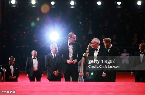 Prince William, Duke of Cambridge , director Sam Mendes , producer Michael G. Wilson and Prince Harry attend The Cinema and Television Benevolent...